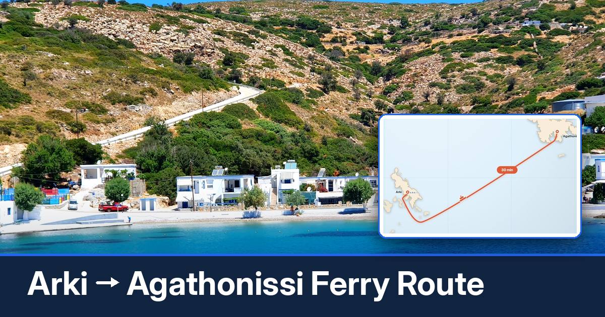Arki to Agathonissi ferry route summary