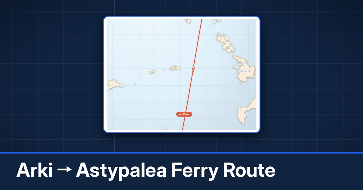 Arki to Astypalea ferry route summary