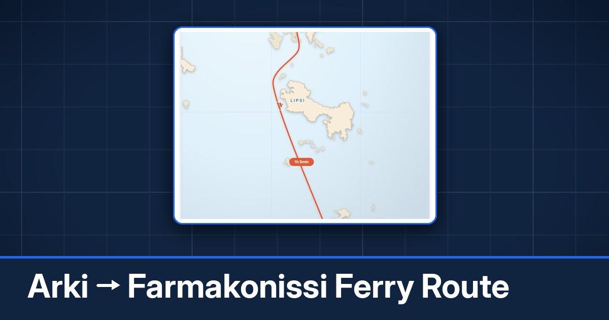 Arki to Farmakonissi ferry route summary