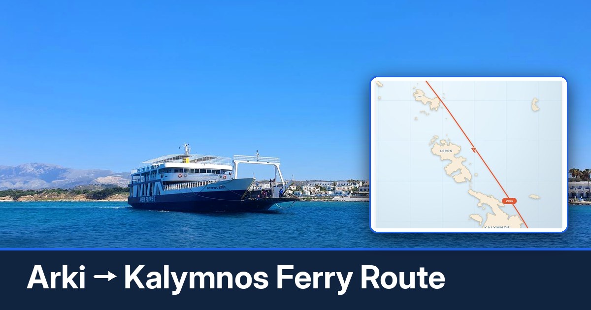 Arki to Kalymnos ferry route summary