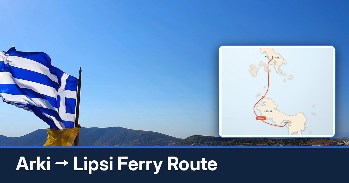 Arki to Lipsi ferry route summary