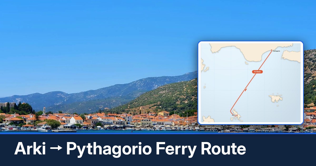 Arki to Pythagorio ferry route summary