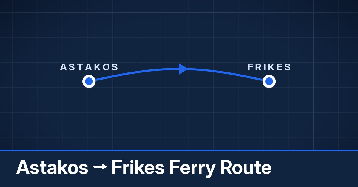 Astakos to Frikes ferry route summary