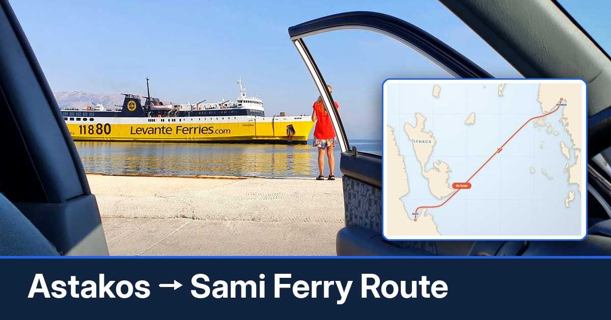 Astakos to Sami ferry route summary
