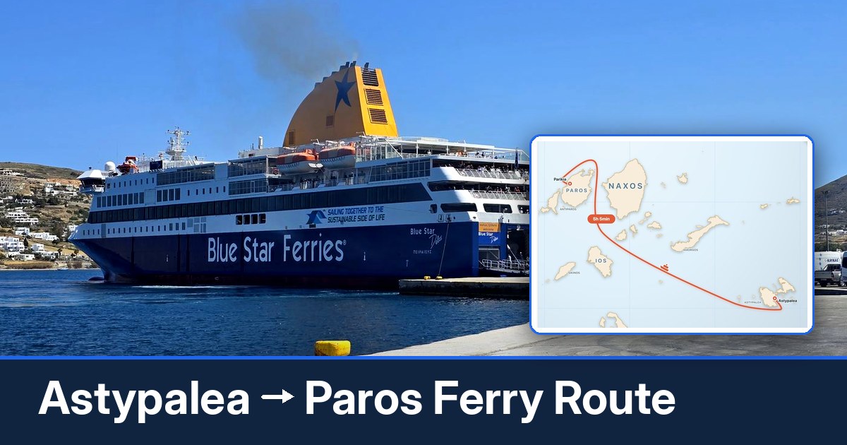 Astypalea to Paros ferry route summary