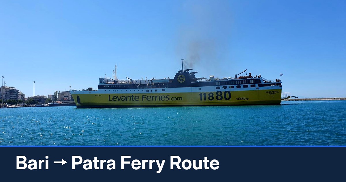 Bari to Patra ferry route summary