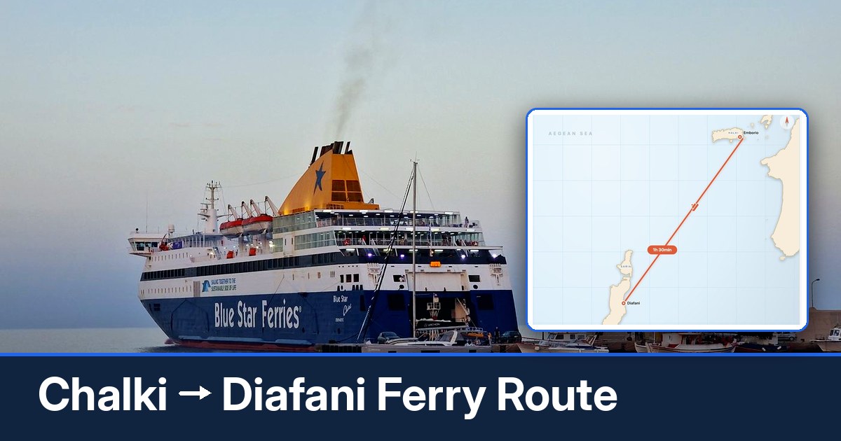 Chalki to Diafani ferry route summary