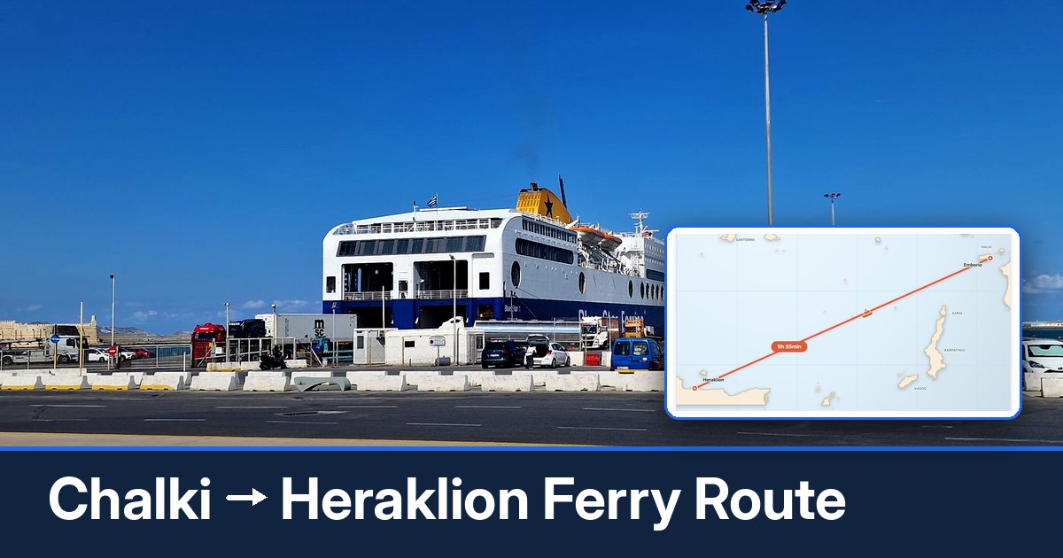 Chalki to Heraklion ferry route summary