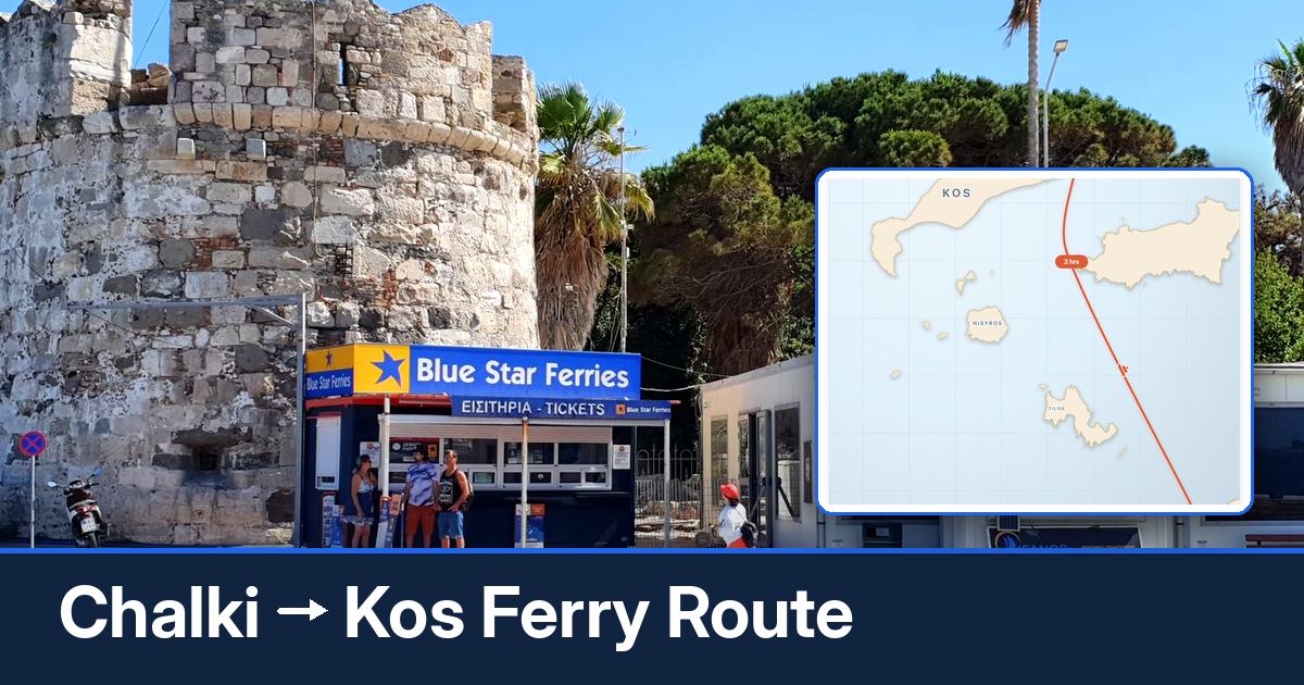 Chalki to Kos ferry route summary