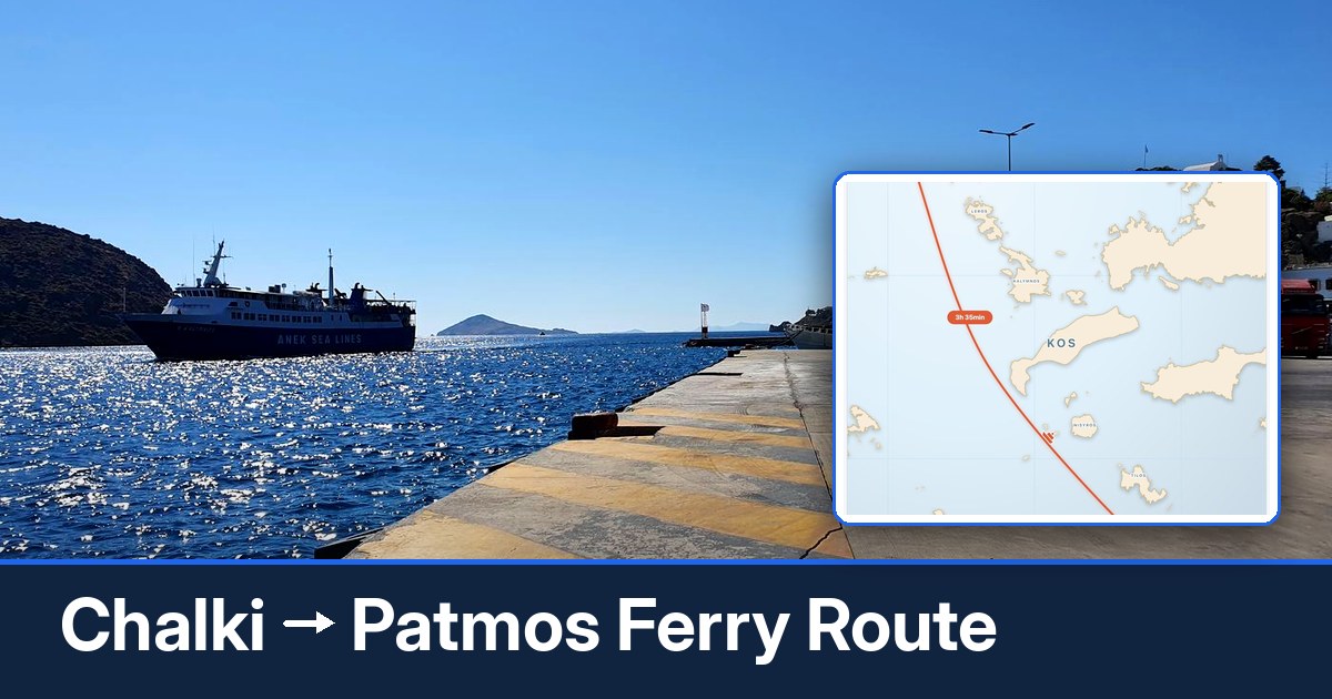 Chalki to Patmos ferry route summary
