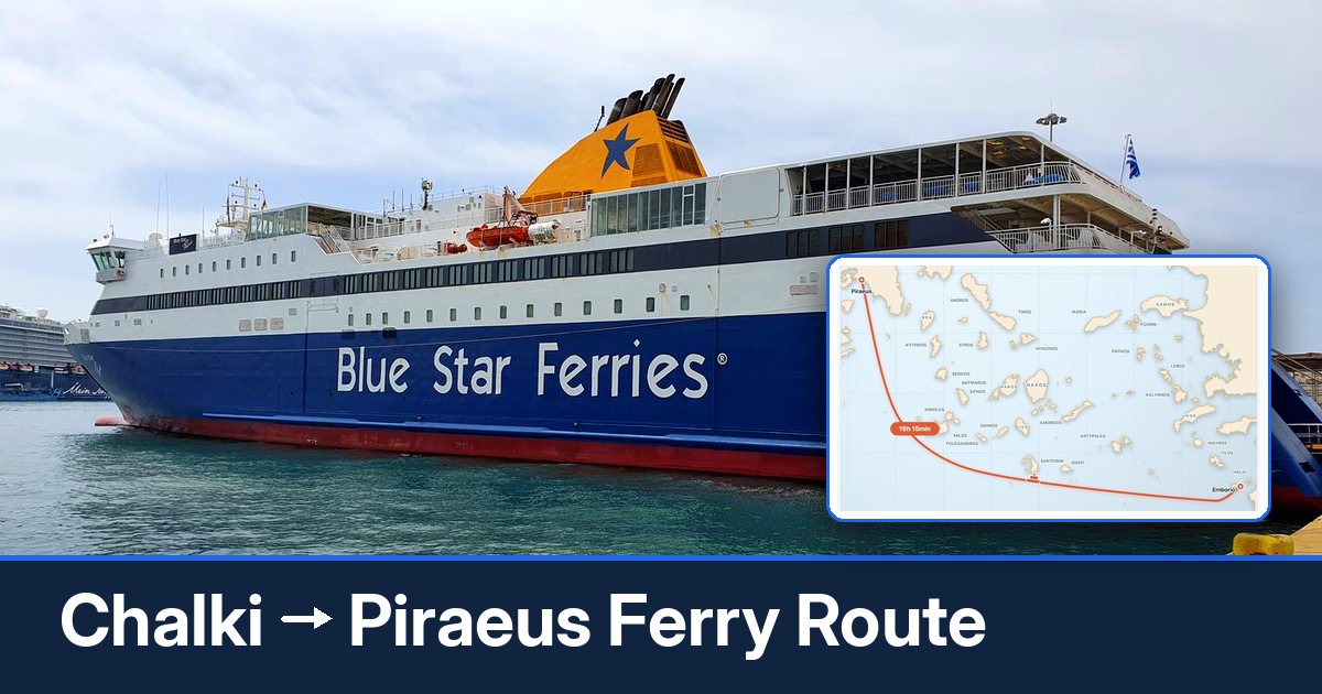 Chalki to Piraeus ferry route summary