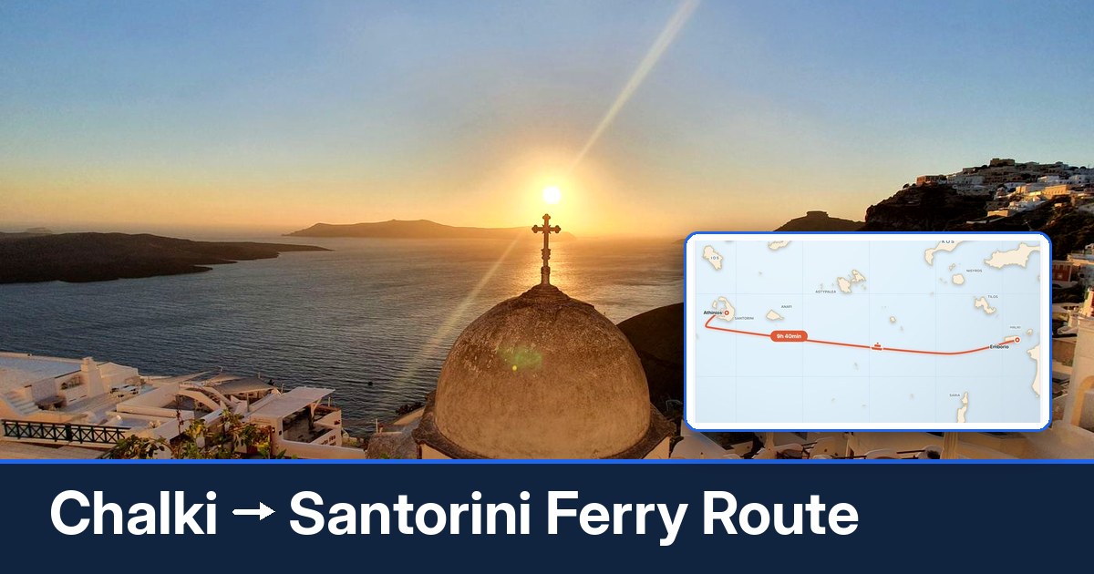 Chalki to Santorini ferry route summary