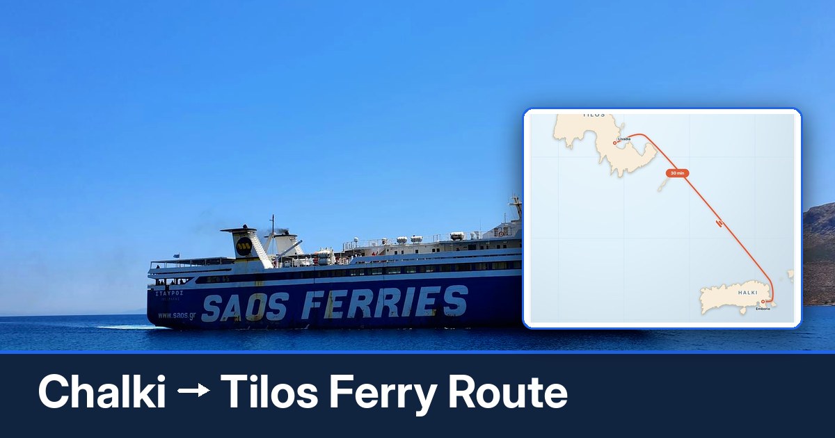 Chalki to Tilos ferry route summary