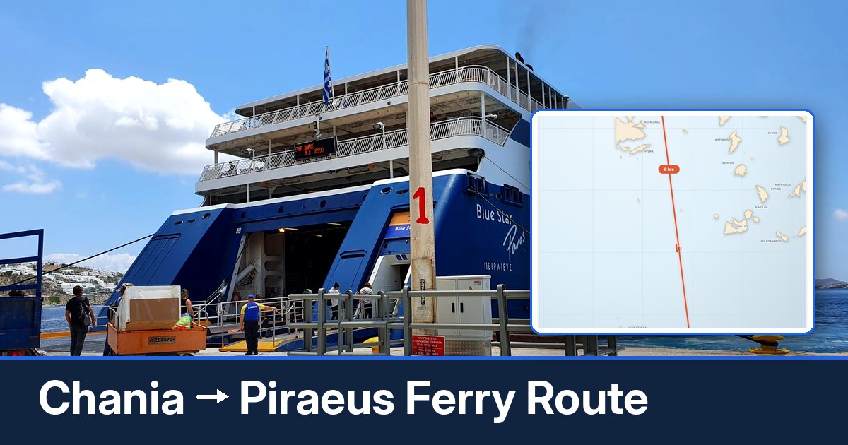 Chania to Piraeus ferry route summary
