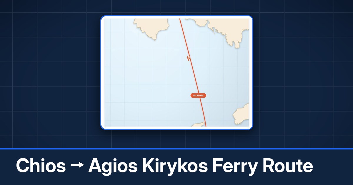Chios to Agios Kirykos ferry route summary