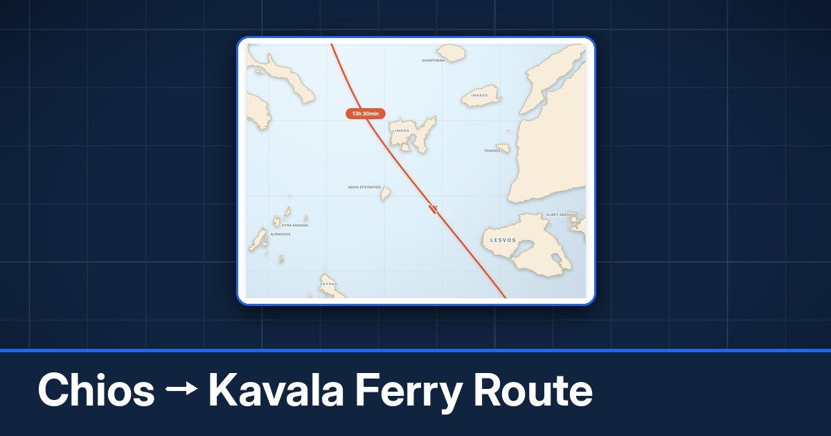 Chios to Kavala ferry route summary