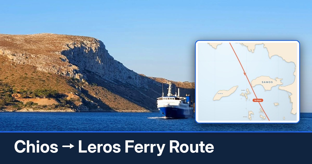 Chios to Leros ferry route summary