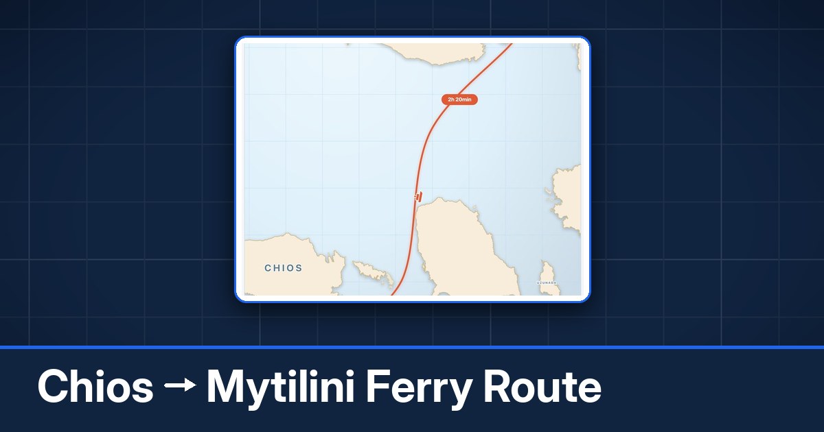 Chios to Mytilini ferry route summary