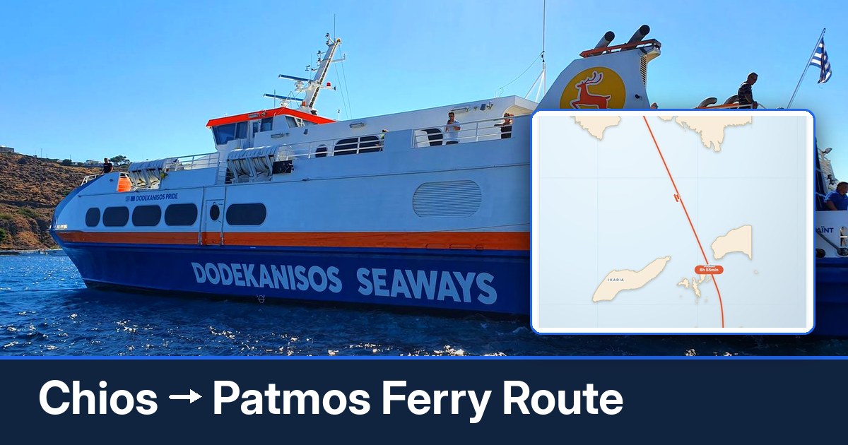Chios to Patmos ferry route summary