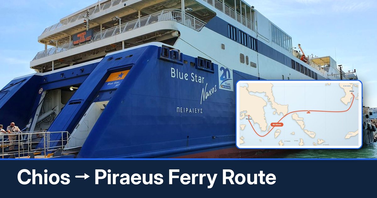 Chios to Piraeus ferry route summary