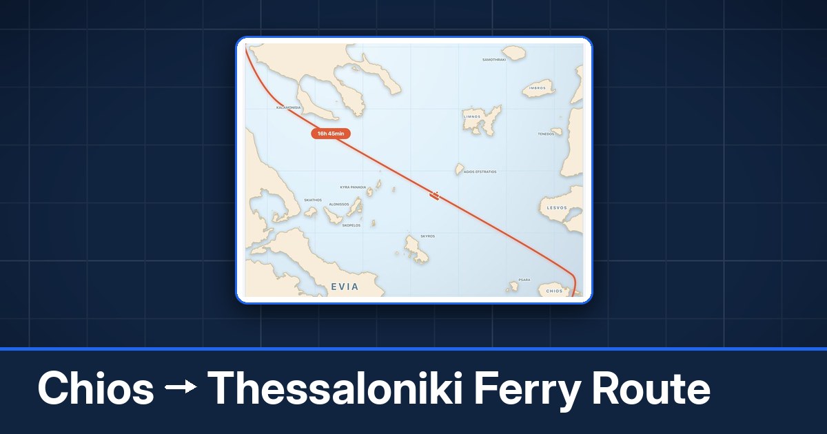 Chios to Thessaloniki ferry route summary