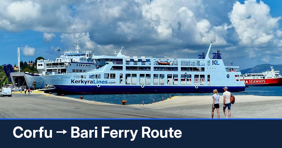 Corfu to Bari ferry route summary