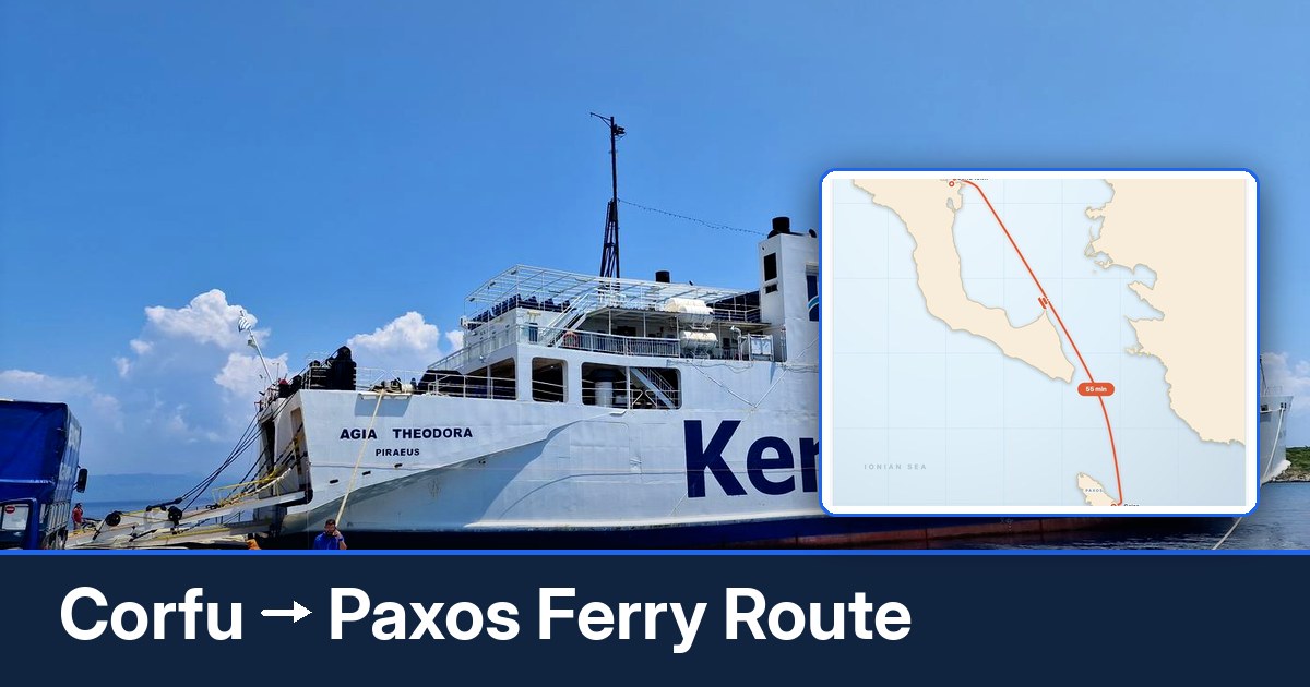 Corfu to Paxos ferry route summary
