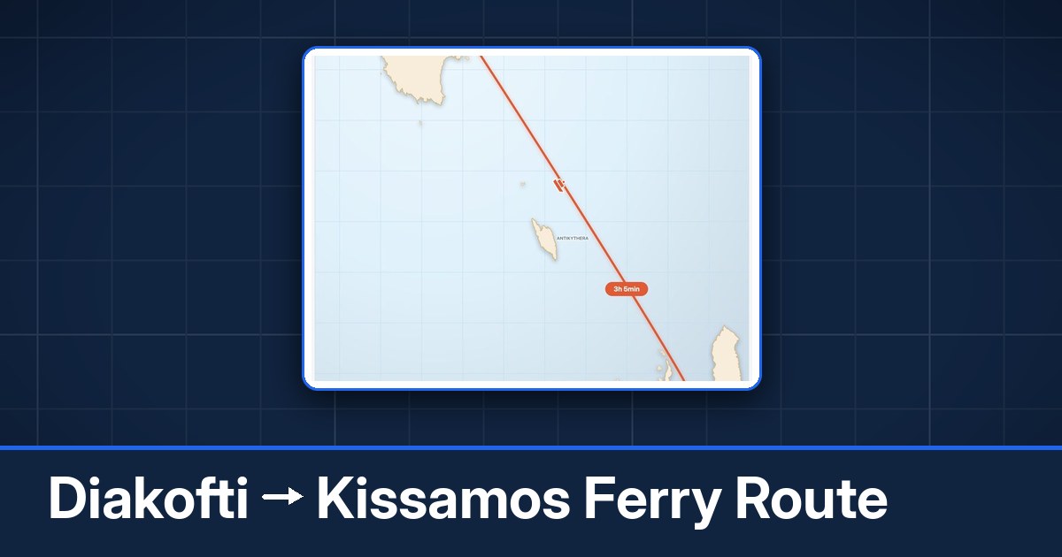 Diakofti to Kissamos ferry route summary