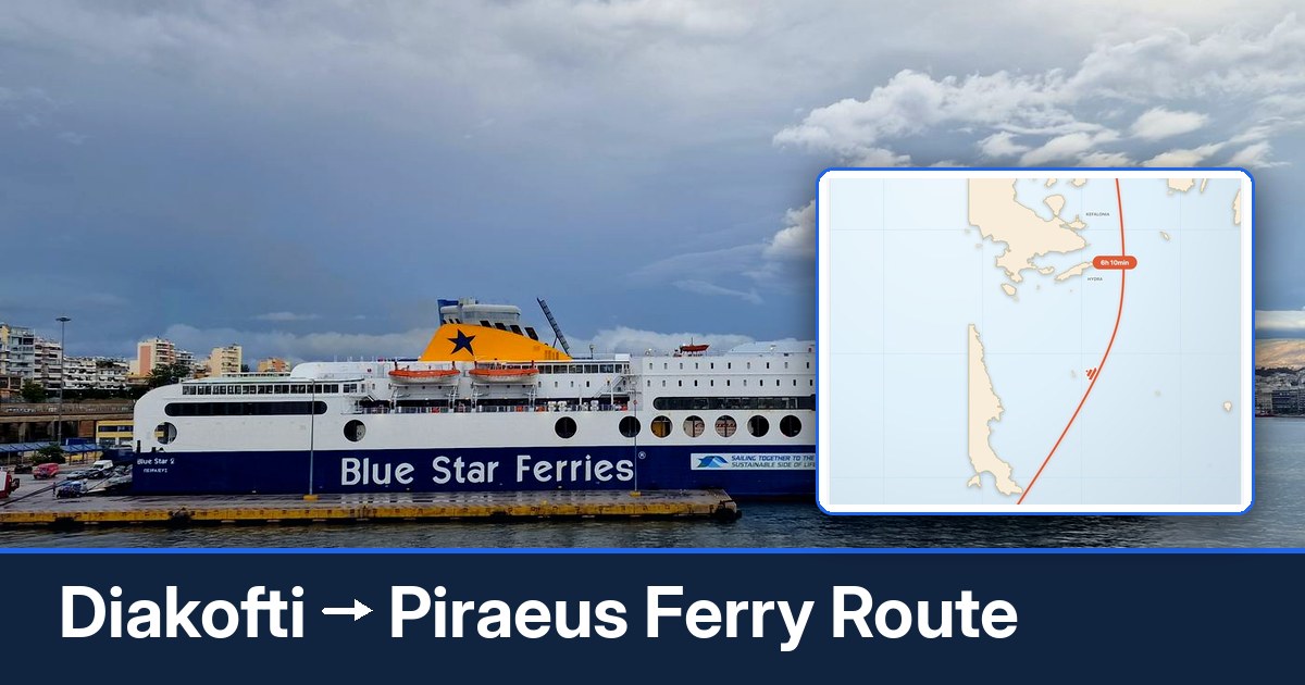 Diakofti to Piraeus ferry route summary