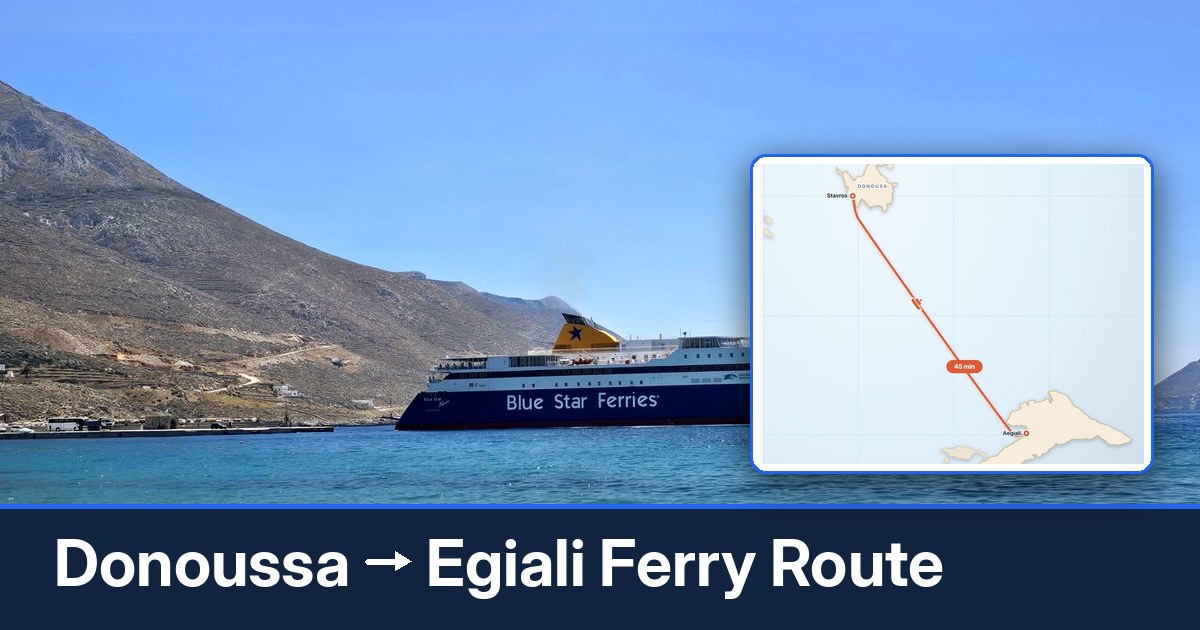 Donoussa to Egiali ferry route summary