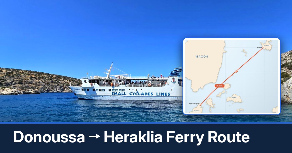Donoussa to Heraklia ferry route summary