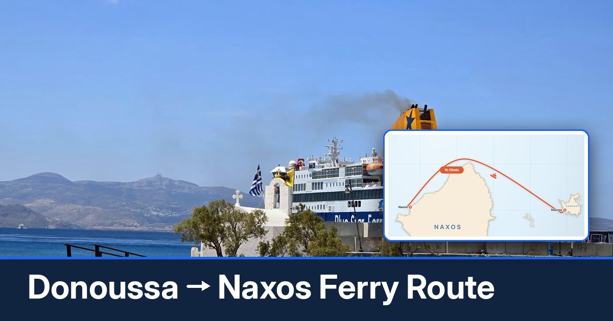 Donoussa to Naxos ferry route summary