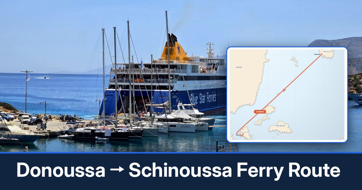 Donoussa to Schinoussa ferry route summary
