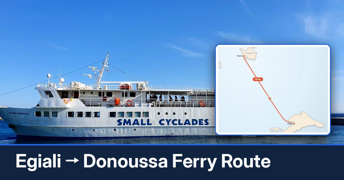 Egiali to Donoussa ferry route summary