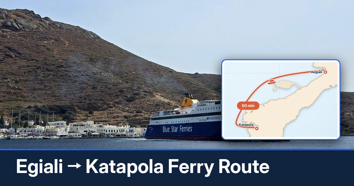 Egiali to Katapola ferry route summary