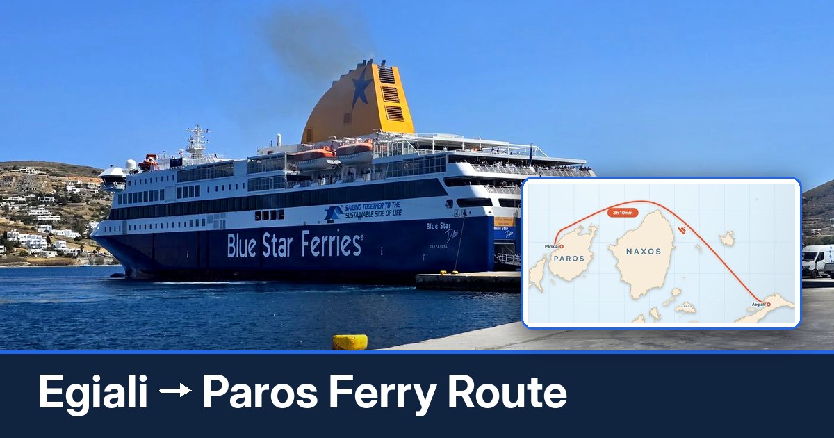 Egiali to Paros ferry route summary