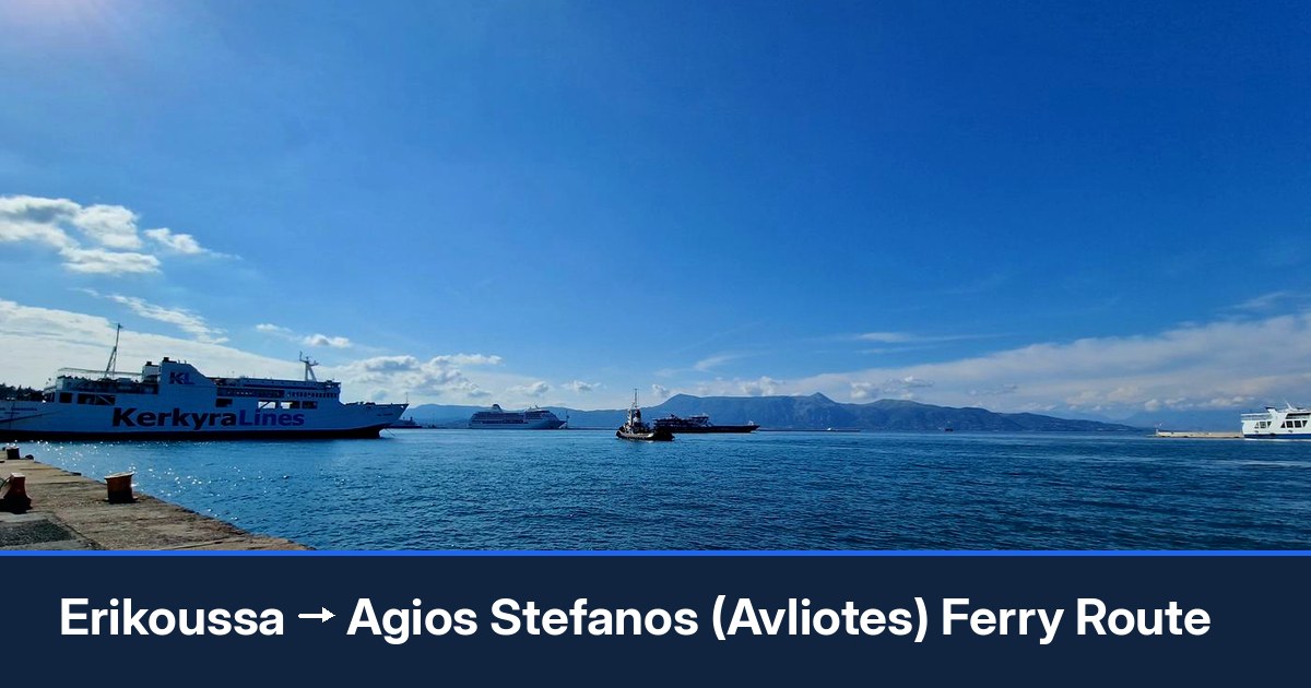 Erikoussa to Agios Stefanos (Avliotes) ferry route summary