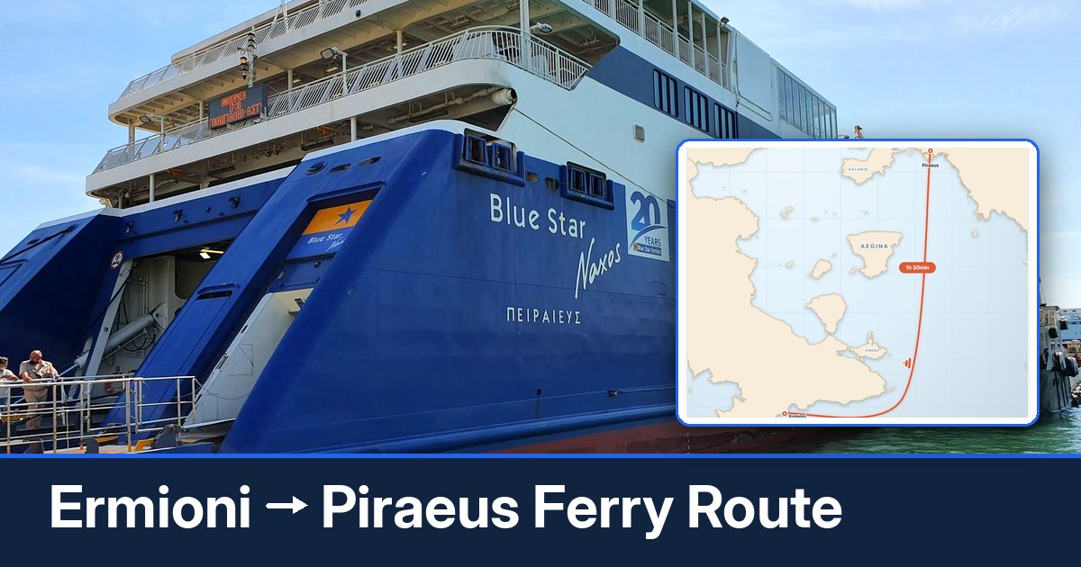 Ermioni to Piraeus ferry route summary