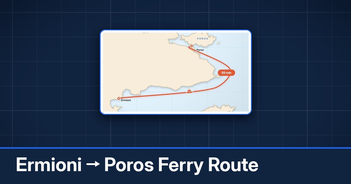 Ermioni to Poros ferry route summary