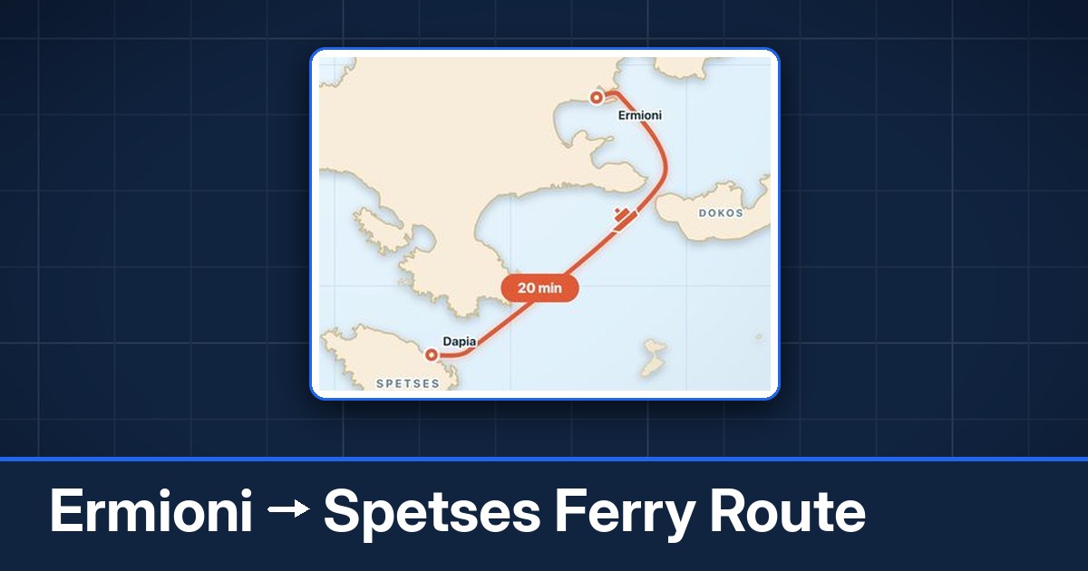 Ermioni to Spetses ferry route summary