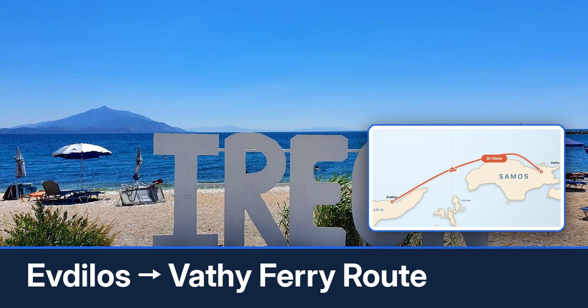 Evdilos to Vathy ferry route summary