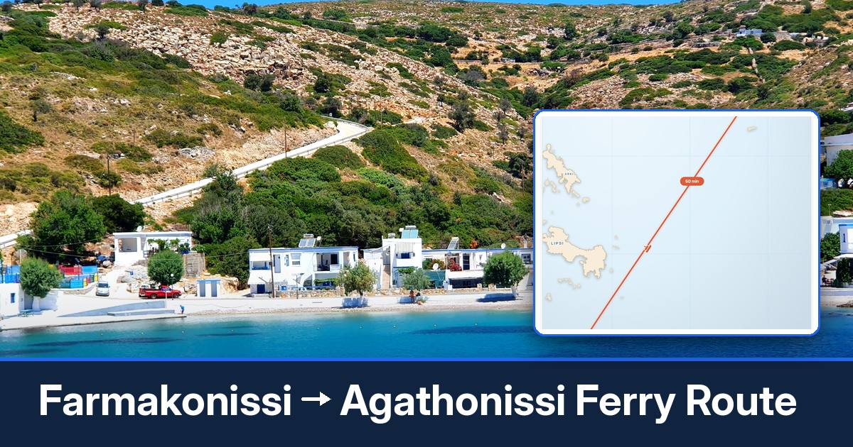 Farmakonissi to Agathonissi ferry route summary
