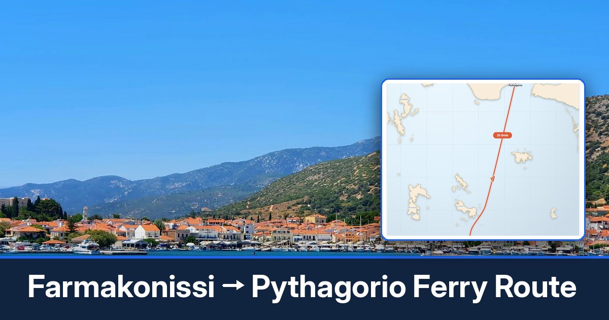Farmakonissi to Pythagorio ferry route summary