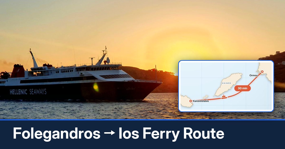 Folegandros to Ios ferry route summary