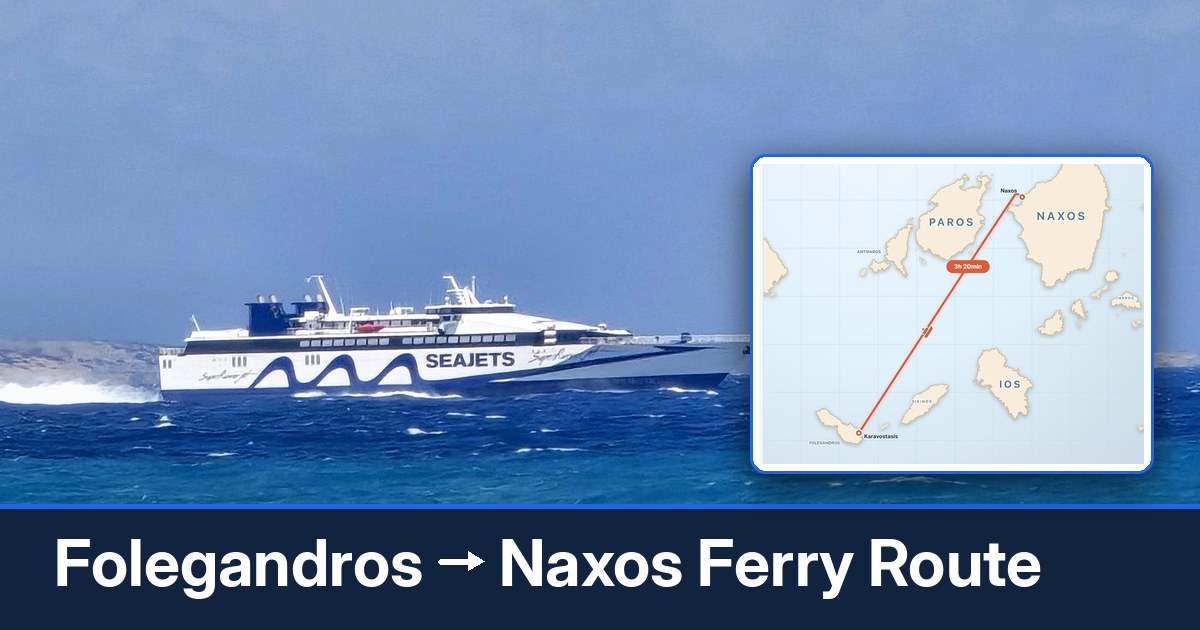 Folegandros to Naxos ferry route summary