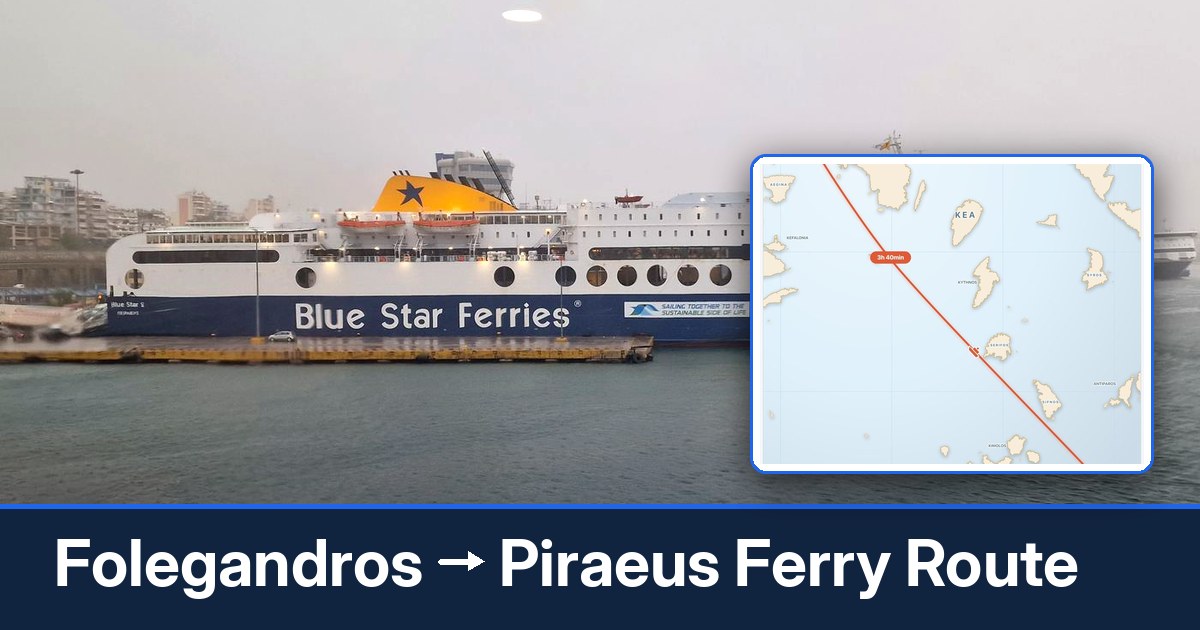 Folegandros to Piraeus ferry route summary