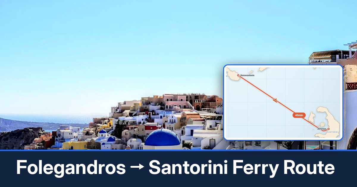 Folegandros to Santorini ferry route summary