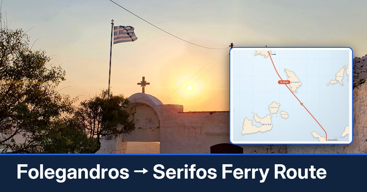 Folegandros to Serifos ferry route summary
