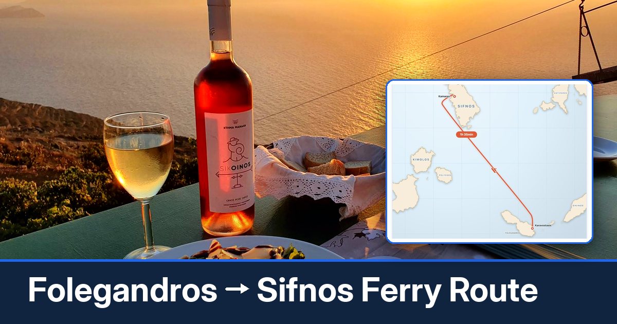 Folegandros to Sifnos ferry route summary