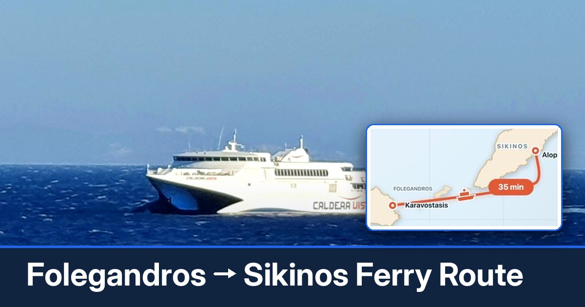 Folegandros to Sikinos ferry route summary